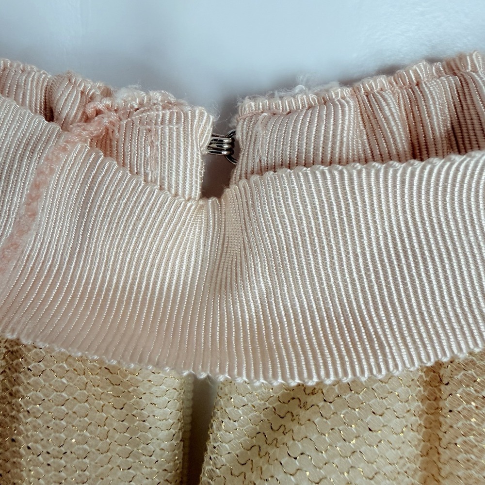 J.Crew Tulle Ball Skirt in Pale Buff Gold Pleated Ribbon Belt A-line Maxi Sz-00 - Picture 7 of 16